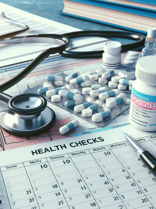 Frequency of health checks during halotestin
